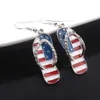 NOUVEAU Drapeau American Crystal Pantoufles Boucles d'oreilles pour Femme Girl Creativité Pentacle Stud Boucles Boucles d'oreilles Mode Bijoux Cosplay Cadeaux Q0709