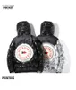 Famous luxury mens down jacket canada north winter Hooded coat shiny silver and black badge printing contrast color men clothing Keep warm windproof L-3XL