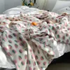 Super doux 3D cerise laine de fraise mélangée bébé fille bébé fille berceau literie literie nouveau-née recevant couverture 210309