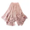 Bawełniana lniana Maxi Spódnica Kobiety Wiosna Lato Elastyczna Talia Vintage Solidne Nieregularne Długie Spódnice Mori Dziewczyna Boho Beach Spódnica 210730
