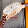 5 stilar Högkvalitativa klockor TNT R37340351G1P1 Premier Rose Gold 40mm ETA2824 Automatisk Mens Watch Silver Dial Leather Strap Gents Wristwatches