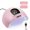 Conjuntos de unhas 10 cores verniz gel polonês conjunto de manicure com 80/54/36 w lâmpada led uv elétrica máquina de broca de unhas ferramentas de manicure