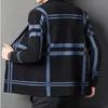 Mode Trui Mannen Streep V-Collar Gebreide Button Up Cardigan Koreaanse truien Mannen Slanke Fit Luxe kleding