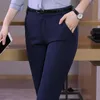 Naviu mode hoge kwaliteit vrouwen broek plus size formele kantoor broek slanke stijl rechte onderkant 210721