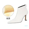 Bottes femmes 8.5 cm talons hauts pompes bout pointu cheville Sexy Vogue cuir fête chaton chaussures blanches