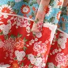 Женщины шифон кимоно кардиган цветочные напечатанные с длинным рукавом пояс повседневные свободные длинные туалеты тонкой крышки ИБП пляжная одежда плюс размер 210315