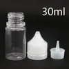 Tomt fett E flytande flaskor 10 ml 15 ml 60 ml 100 ml 120 ml PET Lång plastdroppsflaskor för E Juice Support Logo anpassad