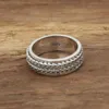 Rotatable 925 Sterling s for Men Tibetan Silver Rope Spinner Man S925 Anti-Allergic Manual Raised Sculpture Ring