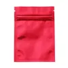100Pcs Glossy Red Zip Lock Mylar Foil Bag Tear Notch Heat Grip Seal Reclosable Food Coffee Bean Candy Storage Package Pouches
