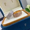 besittning seriering PIAGE ROSE extremt 18K guldpläterad sterling silver Lyxiga smycken roterbara utsökt presentmärke designerringar diamanter Parpresenter