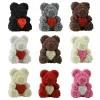 Rose Teddy Bear Coeur PE Savon Mousse Fleur Artificielle Rose Ours 25cm 40cm Pour Les Femmes Saint Valentin Mariage Anniversaire Cadeau De Noël Party Favor