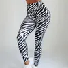 Ogilvy Mather Sexy Zebra Stripes Fitness Leggings Taille haute Femme Séchage rapide Haute élasticité Pantalon Slim Jambières d'entraînement 211014