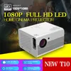 Projector T10 LED 1920*1080P HD Android Keystone Correção portátil Home Theater Video Player Player