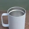 12 oz Süblimasyon Seyahat Kupa Kahve Kupalar Tumbler Saplı Paslanmaz Çelik Su Şişesi Termal Transfer Içme Bardağı Beyaz Boş Flask