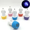 LED Light Dual Porty USB Ładowarka samochodowa Auto Zasilacz do telefonu iPhone Samsung HTC LG Android Telefon