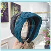 Aessories Tools Produktstwist Braid Satin Headband Solid Flätad Sidor Knitted Hårband Wide-Brimmed Hair Hoop Bezel Girls Aessories1 Drop