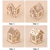 Christmas LED Candle Light Wood House Hanging Christmas Tree Ornament DIY Home Holiday Decoration Nice Wedding Xmas Festival Gift XVT1213