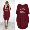 Frau Mutter Sommerkleider lässige Frauen Mode runde Nacken T-Shirt Langarm Sundleizendress Slim Sexy Kleid Plus Size S-5xl