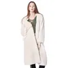 Winter Winter novo estilo coreano moda mulheres coelho casaco de pele parka x-longo V-pescoço V-pescoço quinto casaco de pele de faux hot 211207