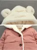 Caliente invierno niños puls terciopelo coybow abrigo 2021 nueva chaqueta casual con capucha niñas abrigo de algodón cálido 0-4 años ropa para niños