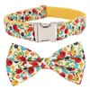 Floral Girl Flowerdog Bowtie Collar for Big Small Dog Gift Y200515