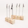 NEWPlace Card Holders with Alligator Clip Wooden Cube Base Photo Memo Clip Wood Stand Office Party Supplies EWD7059