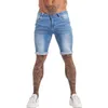 GINGTTO Jeans Herren Denim Shorts Skinny Kurze Hosen Jean für Männer Elastische Taille Slim Fit Streetwear Stretch Drop 211108