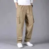 Uomini di marca Harem Cargo Pants Big Tall Men Casual Molte tasche Pantaloni da lavoro larghi Pantaloni dritti maschili Plus Size 4XL 5XL 6XL Y220308