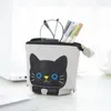 Kalem çantaları geri çekilebilir tuval kasa karikatür kedi tasarım çantası depolama torbası kalem tutucu organizatör