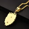 Trendy Hip Hop Crown Lion Head Pendant Necklaces Accessories Mens Women Punk Jewelry 76cm Chains length Cubic Zirconia Stone Gold Silver