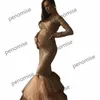 2022 Elastic Mermaid Prom Dresses for Pregnant Women Tier Tulle Skirt Evening Dress Maternity Gowns for Photo Shoot