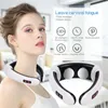 Hot Electric Pulse Back and Neck Massager Electric Pulse Far Infrared Heating Tool Health Care Relaxation