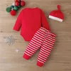 Clothing Sets 2021 Christmas Cute Children Baby Boys Girl Santa Claus Romper Suit Long Sleeve Pants One Piece Autumn With Hat 0-18M