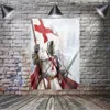 Knight Templar Flag Banner Polyester 96 * 144cm Häng på väggen 4 Grommets Anpassade flaggor Inomhus dekoration Inspirerande väggdekor