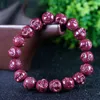 Beaded Strands Natural Cinnabar Double-sided Carved Buddha Head Handmade Men's And Women's Hand String 97 High Content Bracelet Kent22