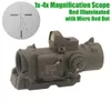 1x-4x tactical dr dual role Scope 4x Maginier chasse 4x32 rouge illuminé Mil-Dot Riflescope