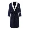 Men's Sleepwear Schlafanzug Wedding Nachthemd Home Service Man Winter Pajamas Warm Kimono Bathrobe Dress Loose Party Pigiama