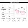 Sunglasses Fashion Rectangle Rimless Unisex Retro Gradient Colors Sun Glasses Streetwear Eyewear Luxury Design UV400 Eyeglasses