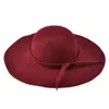 Wide Brim Hats Fashion Women Hat With Wool Felt Bowler Fedora Floppy Cloche Sun Beach Bowknot Cap Fall8426739