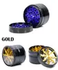 Tobacco Smoking Herb Grinders 63mm Aluminium Alloy With Clear Top Window Lighting Grinders 12 Colors