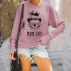 Momlife Letter Printing Crewneck Sweatshirt Fall Women Hoodies Fashion Leopard Glasses Skull Jumper Womens Clothing Tops 201126