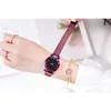 Montres-bracelets de luxe femmes montre mode élégant aimant boucle Vibrato violet dames montre-bracelet ciel étoilé chiffre romain cadeau horloge