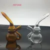 Toptan Ucuz Mini Protable Kabak Cam Künt Bong Bubbler Kalın Pyrex Renkli Martı Cam Tütün Bong Su Boruları Sigara İçmek için