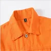 Männer Jacken Frühling Herbst Trend Denim Männer Jacke Männliche Koreanische Orange Casual Hübsche Oberbekleidung Mäntel Tops