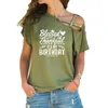 Thankful and blessed Its My Birthday Trendy Shirt slogan women fashion grunge birthday gift Irregular Skew Cross Bandage tee top X0628