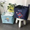 Tecknad vikning Tvättkorg Förvaring Bin Bag Stor hindra hopfällbar Kläder Toy Holder Bucket Organizer Box kapacitet 210609