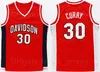 NCAA Davidson Wildcats Stephen Curry College Jersey 30 Basket High School Virginia Tech och Knights Red White Navy Blue Team Color University for Sport Fans