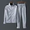 Men's Sportswear Set Spring Autumn Two Piece Sets Sportsuit Jacket Pant Sweatsuit Male Clothing Patchwork Tracksuit Plus Size 201210