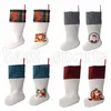 Sublimazione Buffalo Plaid Calza natalizia 4 colori Blank Halloween Candy Socks Babbo Natale Gift Bag Albero di Natale Oranment CYZ3281