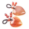 Nyckelringar naturligt kristall hjärta kärlek sten keychain 7 chakra reki helande ädelsten pärlor tofs nyckelring för kvinnor